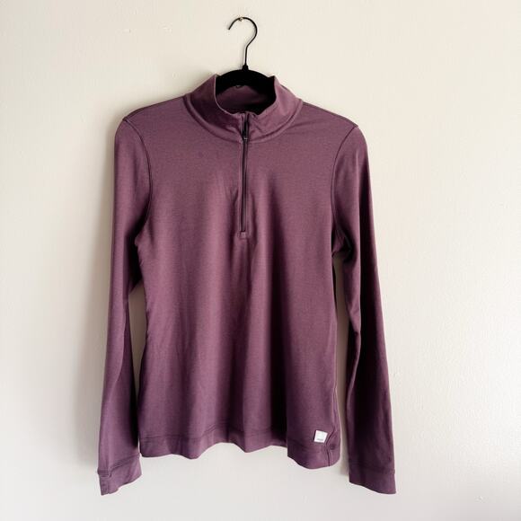 Vuori Dark Mauve Halo Essential Half Zip Pullover Sweatshirt XL Athleisure - Picture 7 of 8